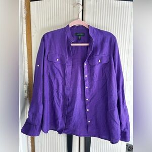 Ralph Lauren Purple Casual Button Down Shirt